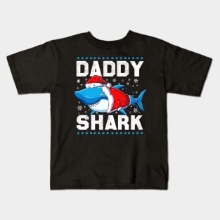 Daddy Shark Santa Fathers Day Kids T-Shirt